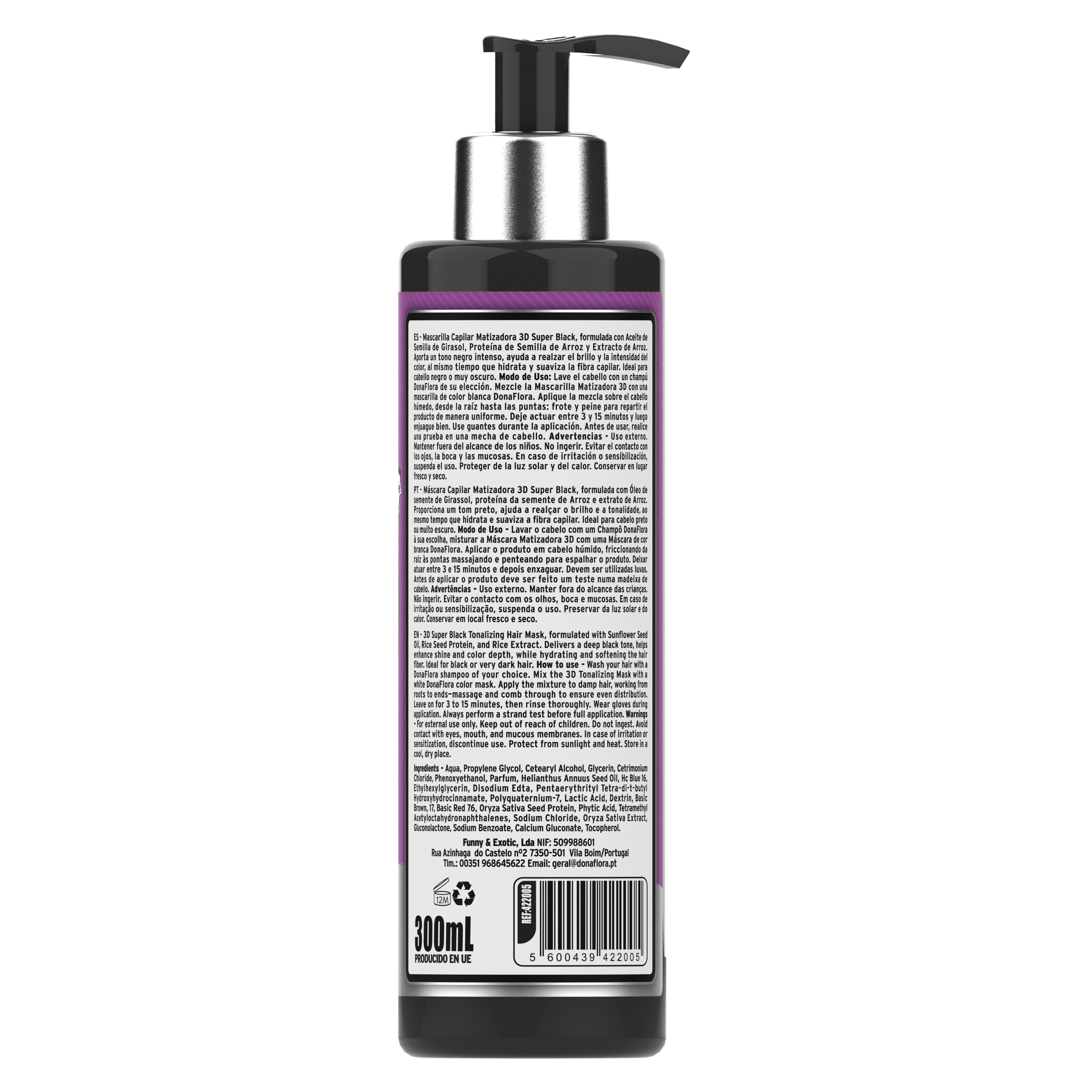 Dona Flora Matizadora 3D Super Black Pigmento & Brilho 300ml
