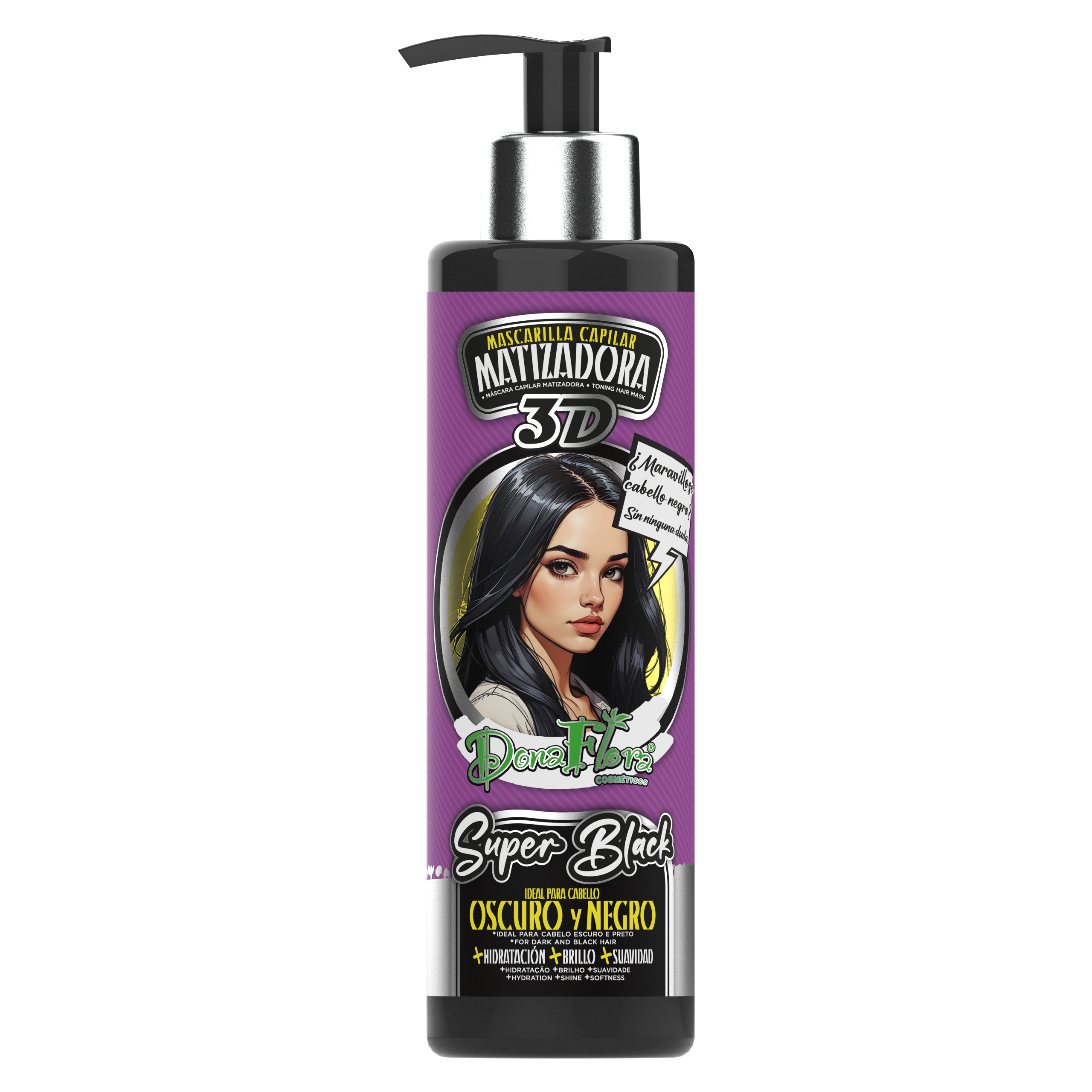 Dona Flora Matizadora 3D Super Black Pigmento & Brilho 300ml