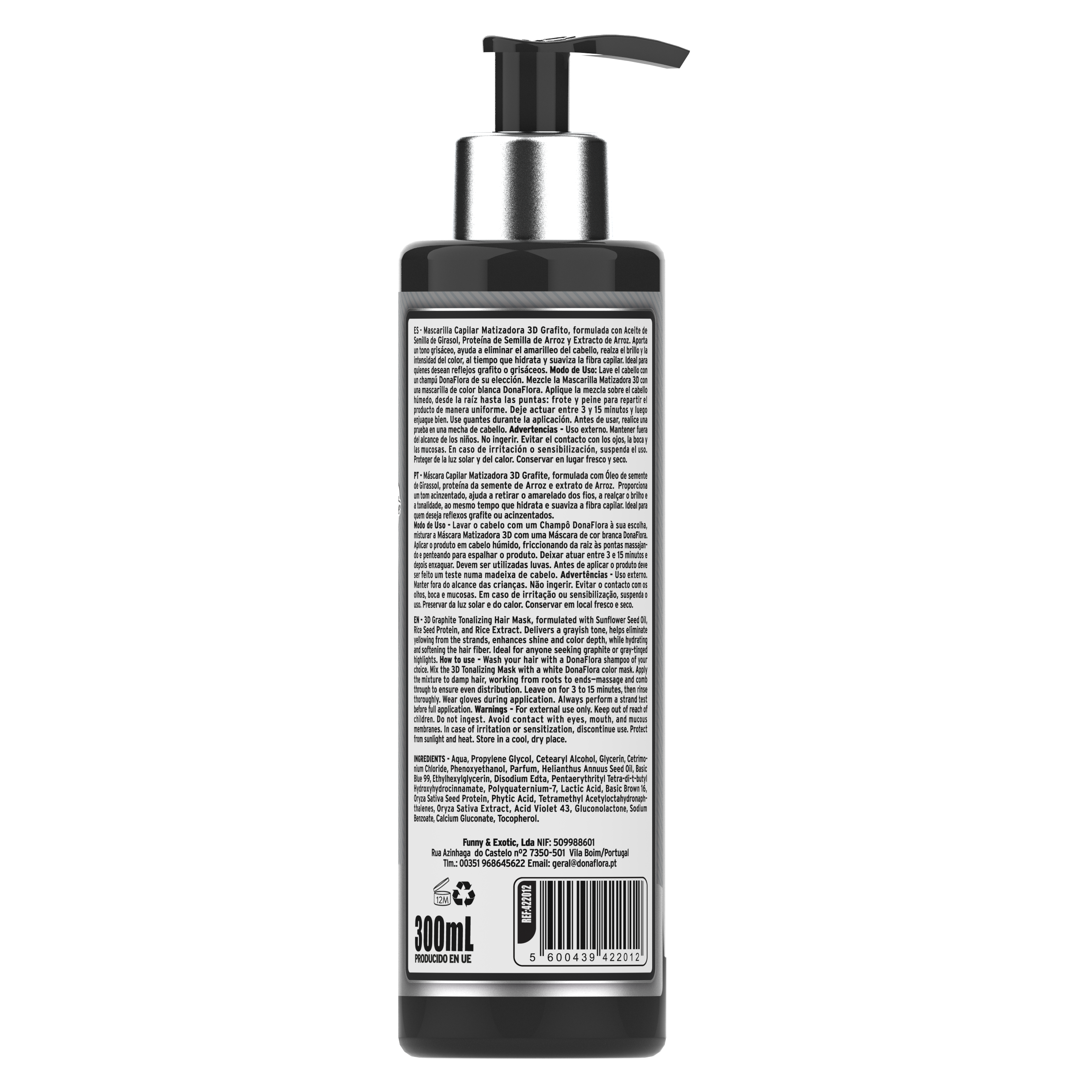 Dona Flora Matizadora 3D Grafite Pigmento & Brilho 300ml