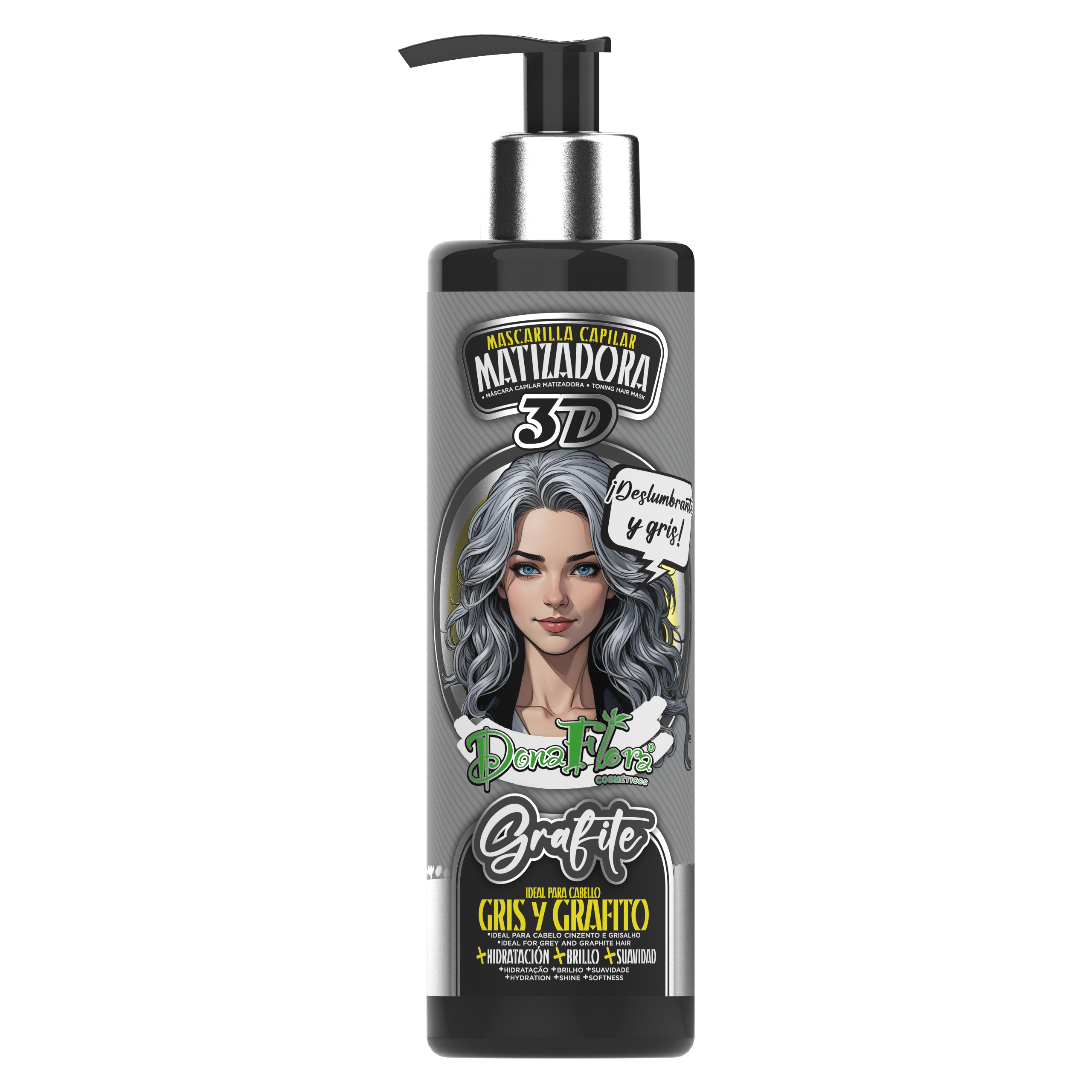Dona Flora Matizadora 3D Grafite Pigmento & Brilho 300ml