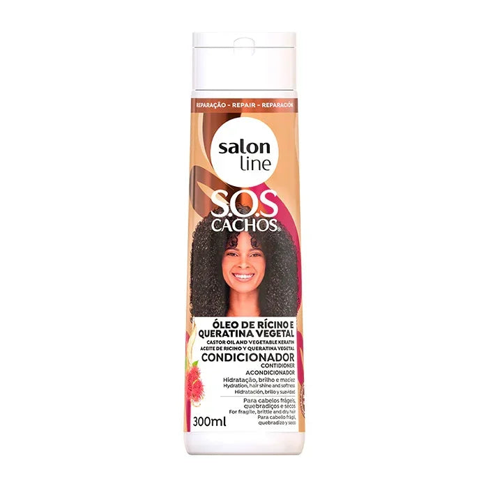 Salon Line SOS Cachos Rícino e Queratina Condicionador 300ml - Ilha dos cosméticos
