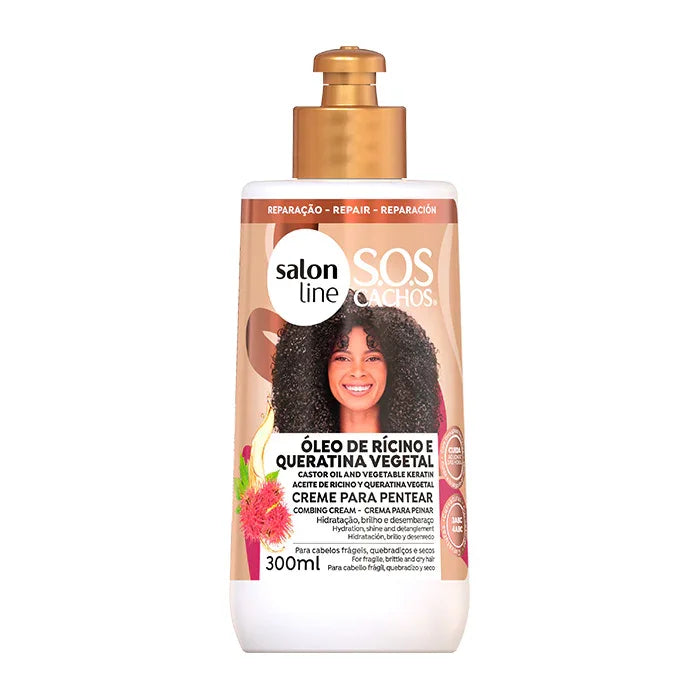 Salon Line SOS Cachos Rícino e Queratina Creme de Pentear 300ml - Ilha dos cosméticos