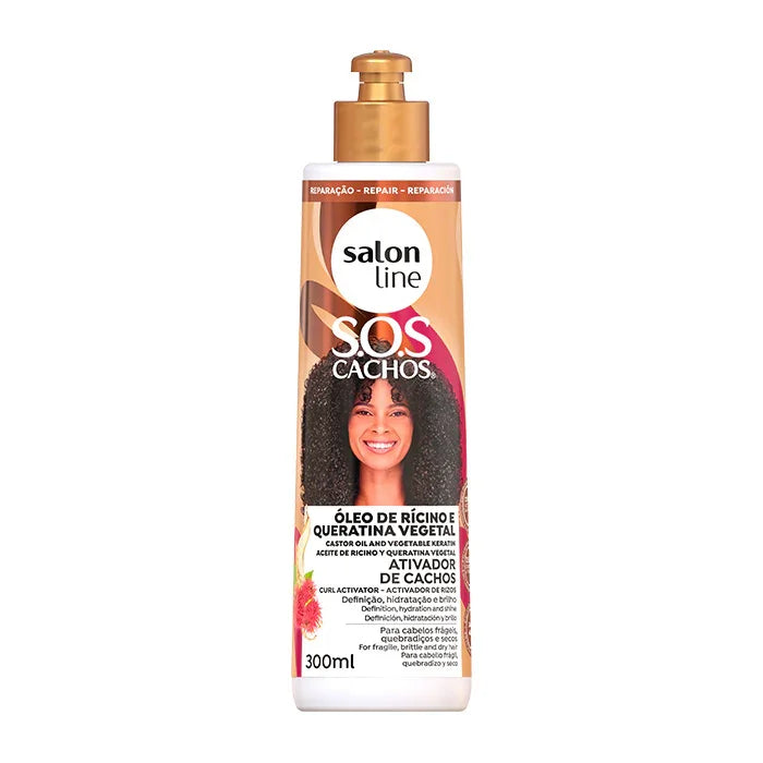 Salon Line SOS Cachos Rícino e Queratina Ativador de Cachos 300ml - Ilha dos cosméticos
