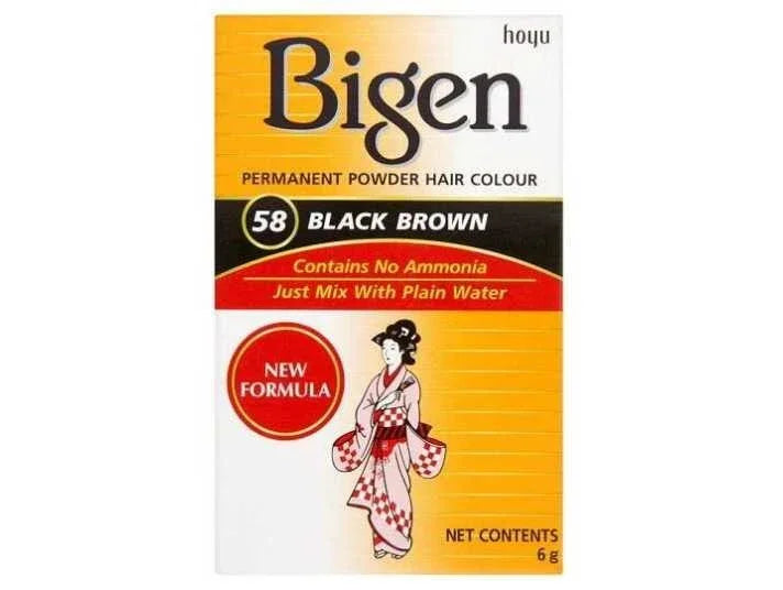 Bigen Coloração Permanente Em Pó Preto Acastanhado 58 - Ilha dos cosméticos
