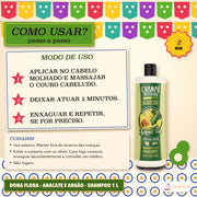 Shampoo Abacate e Argão Dona Flora Hidratante: modo de uso em três estrelas, pausa de 2 minutos e os cuidados