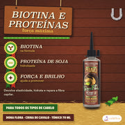 Tónico Crina de Cavalo Dona Flora Fortalecedor: peça de apresentação com biotina, proteína de soja e força máxima