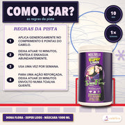 Máscara Pós-Alisamento Dona Flora Super Lisos: como usar em quatro passos, 10 minutos de pausa uma vez por semana