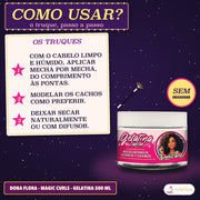 Gelatina Capilar Definição Magic Curls Dona Flora: três passos do cabelo limpo ao difusor e o selo Sem enxaguar