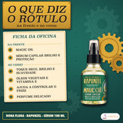 Magic Oil Rapunzel Dona Flora Sérum Brilho e Proteção: o que diz o rótulo na frente e no verso