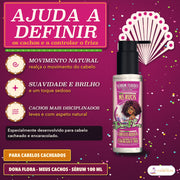 Sérum Definidor de Cachos Meus Cachos Dona Flora: apresentação do sérum de 100 ml, para cachos mais disciplinados