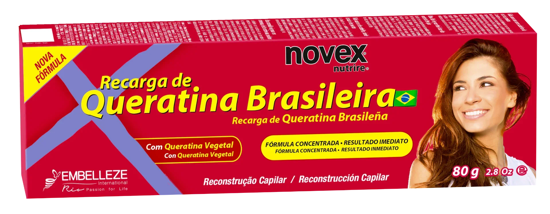 Novex Recarga de Queratina Brasileira 80g - Ilha dos cosméticos
