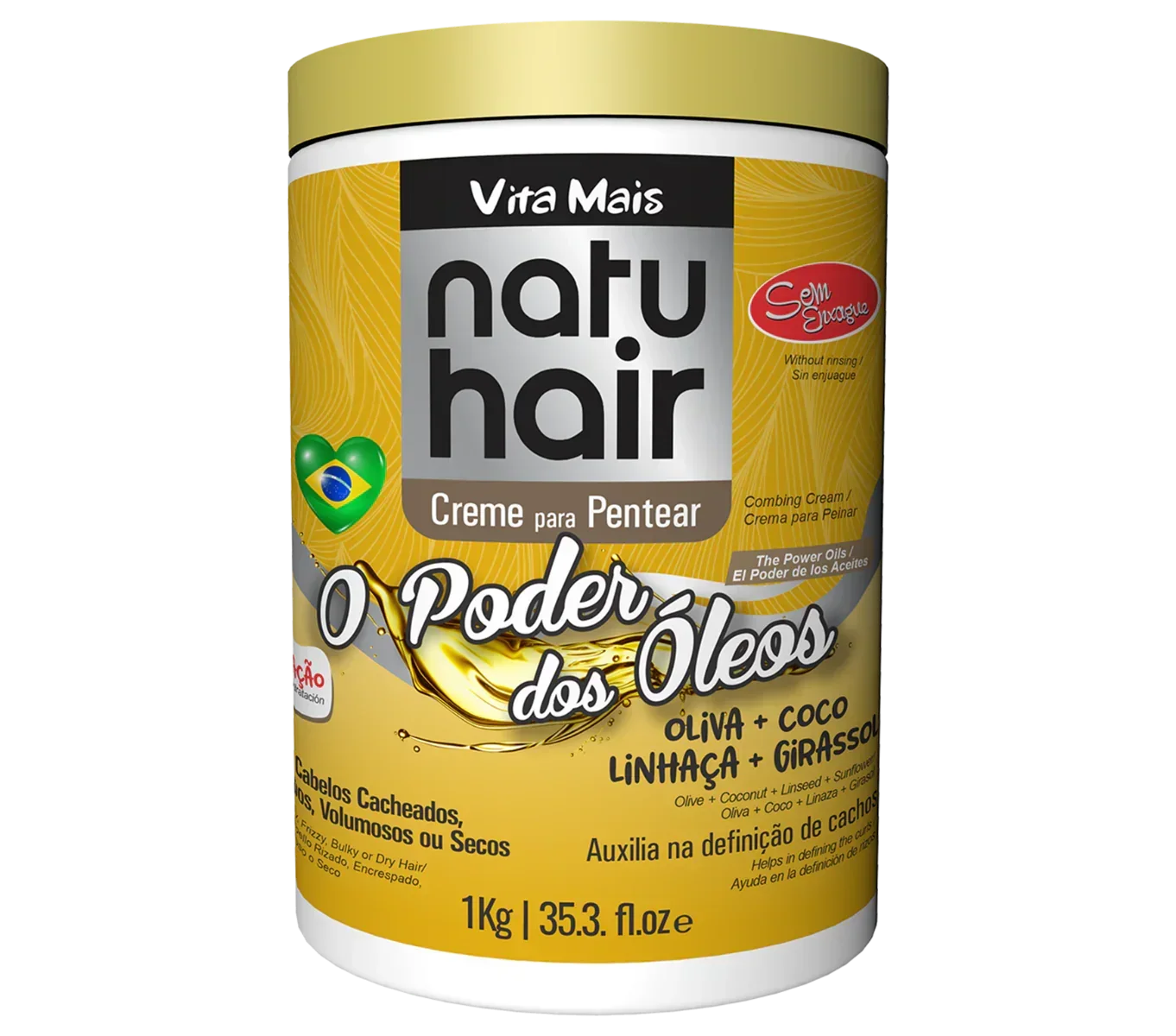 NatuHair O Poder dos Óleos Creme de Pentear 1Kg - Ilha dos cosméticos