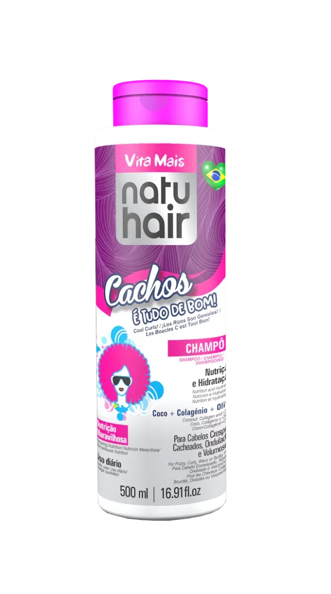 NatuHair Cachos É Tudo De Bom! Shampoo 500ml - Ilha dos cosméticos