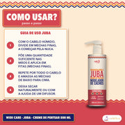 Creme de Pentear Encaracolando a Juba Widi Care Cachos: como usar em quatro passos numerados, das mechas ao difusor
