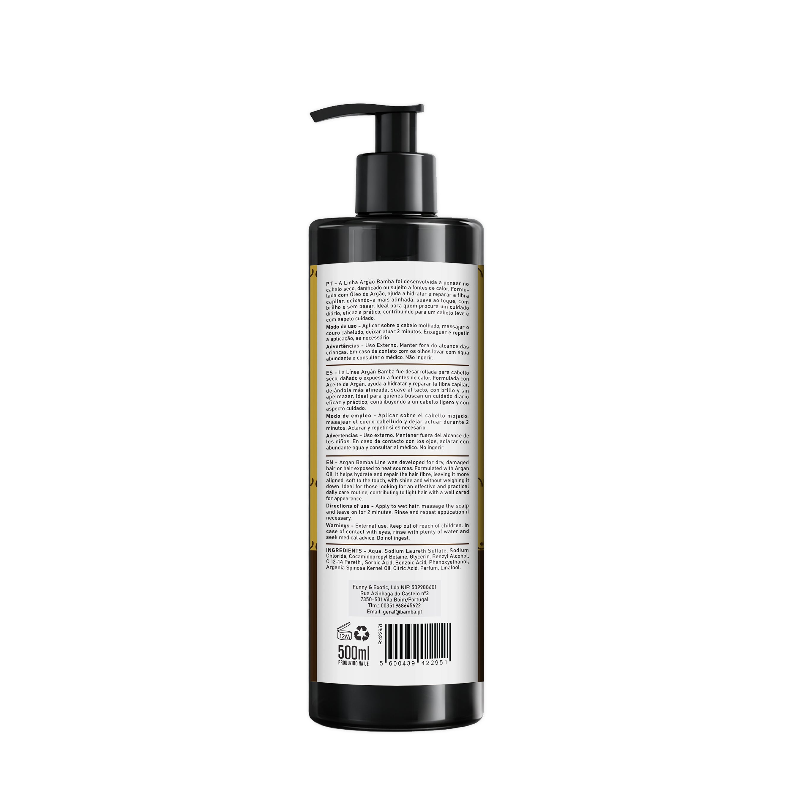 Bamba Argão Intenso Shampoo Nutrição & Brilho 500ml