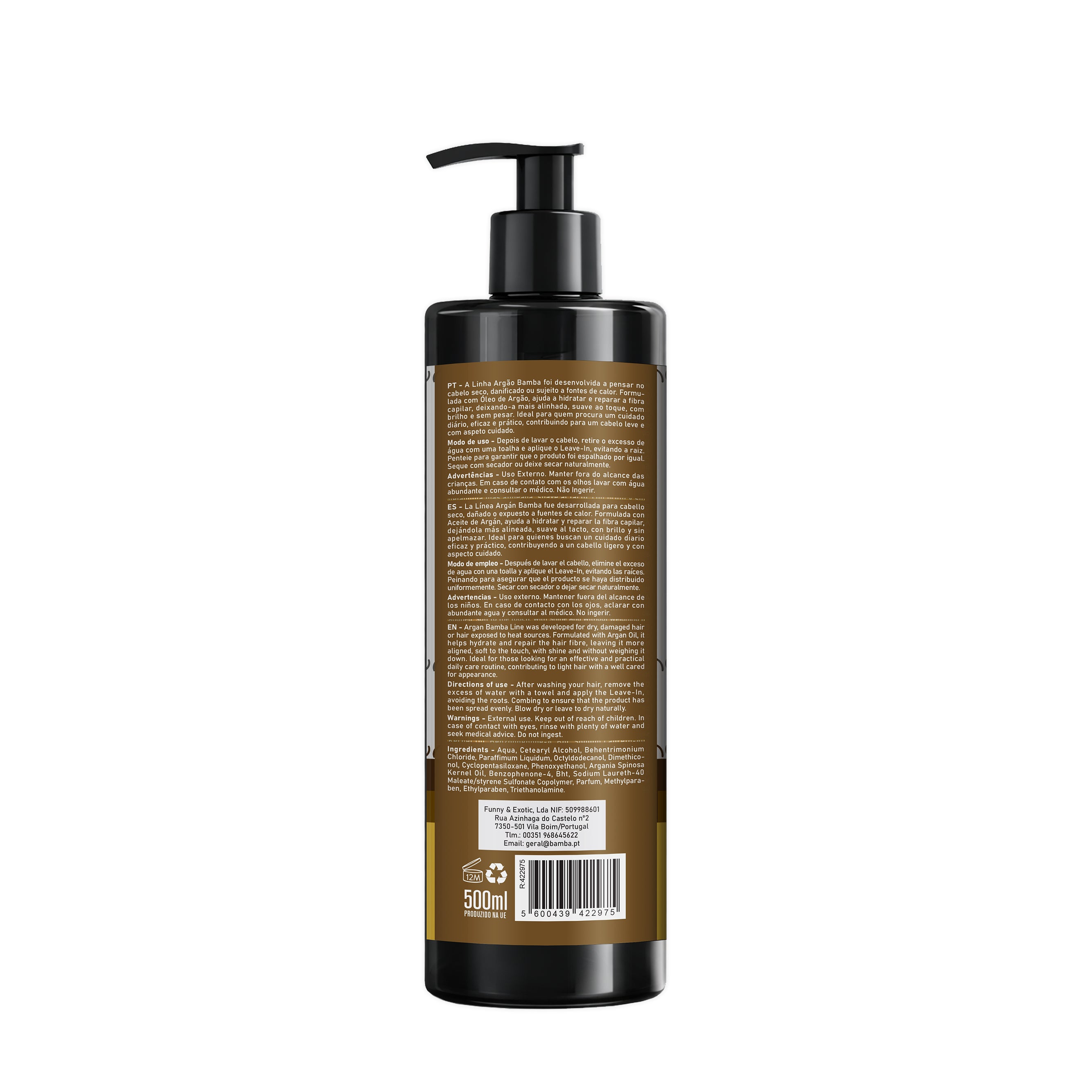 Bamba Argão Intenso Leave-In Nutrição & Brilho 500ml
