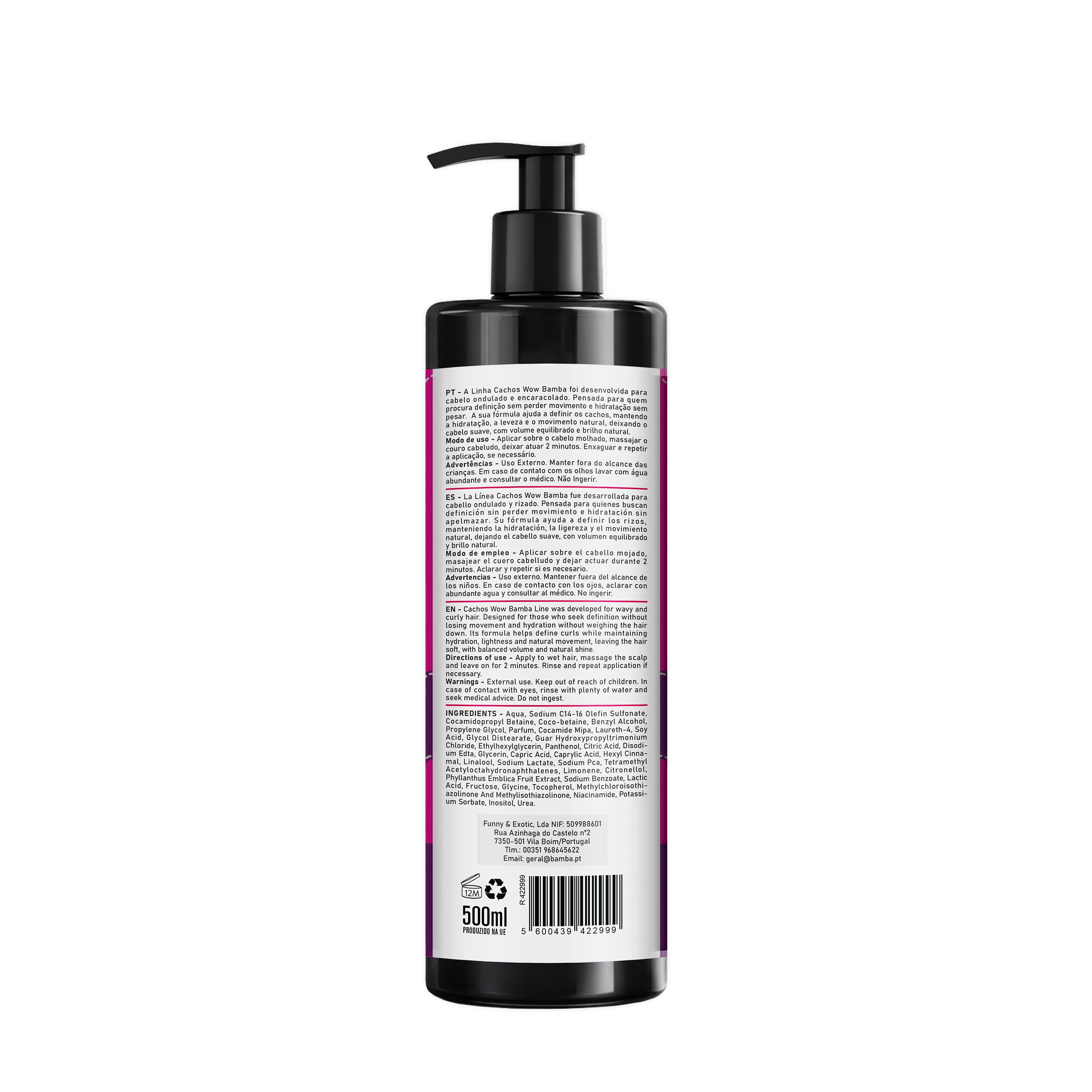 Bamba Cachos WOW Shampoo Definição, Hidratação & Brilho 500ml