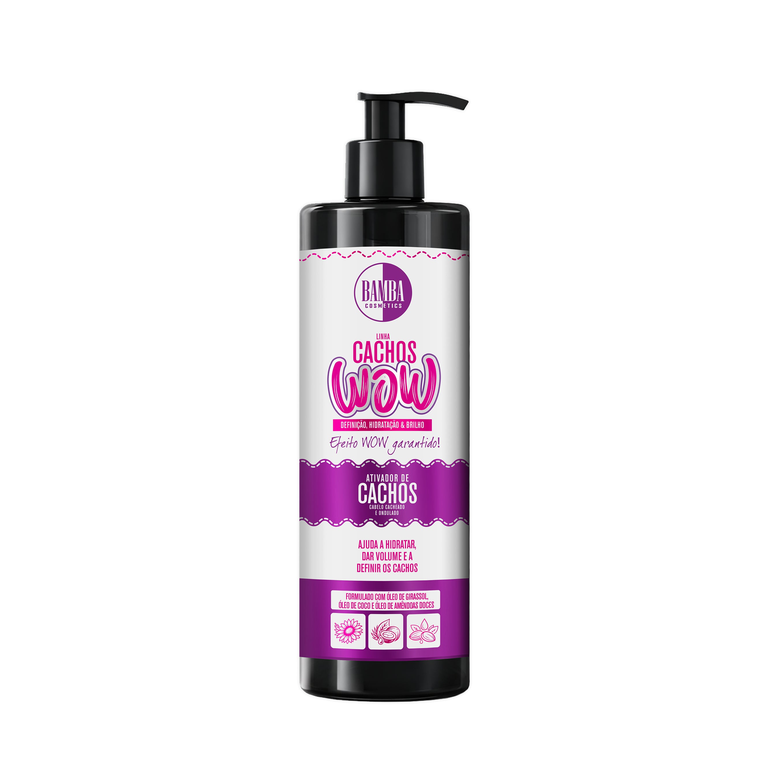 Bamba Cachos WOW Ativador de Cachos Definição, Hidratação & Brilho 500ml