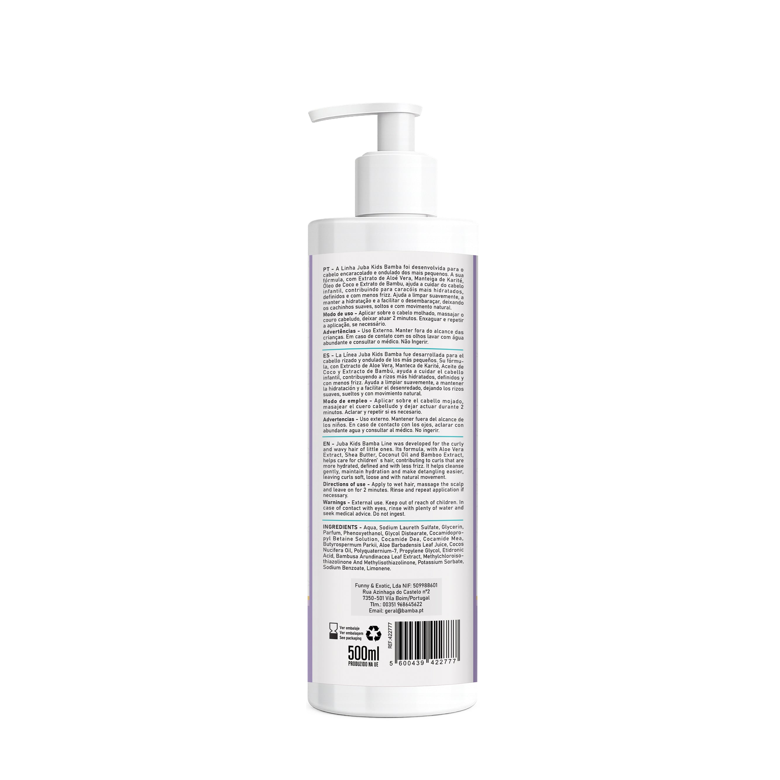 Bamba Juba Kids Shampoo Infantil Cachinhos 500ml