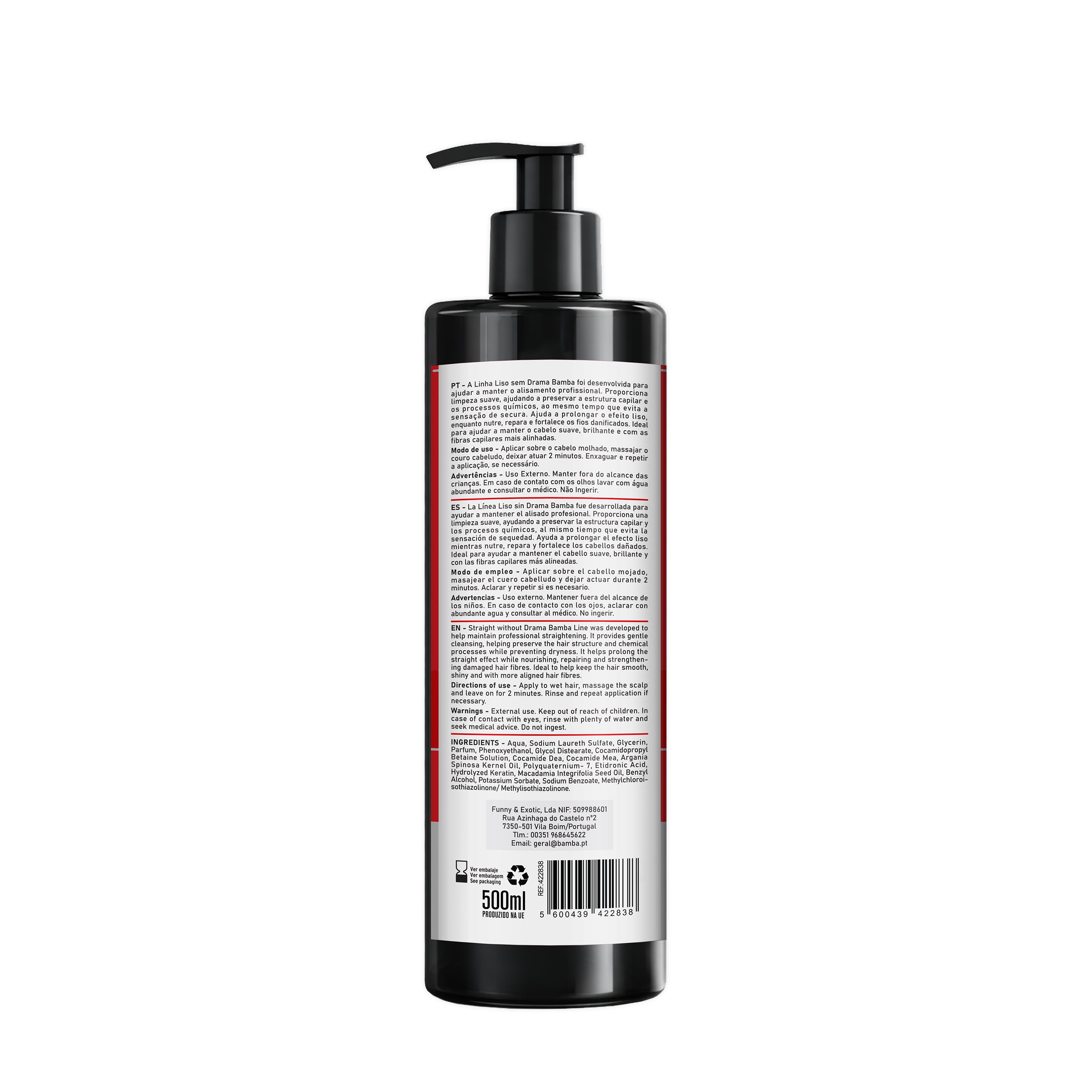 Bamba Liso Sem Drama Shampoo Alinhamento & Frizz 500ml