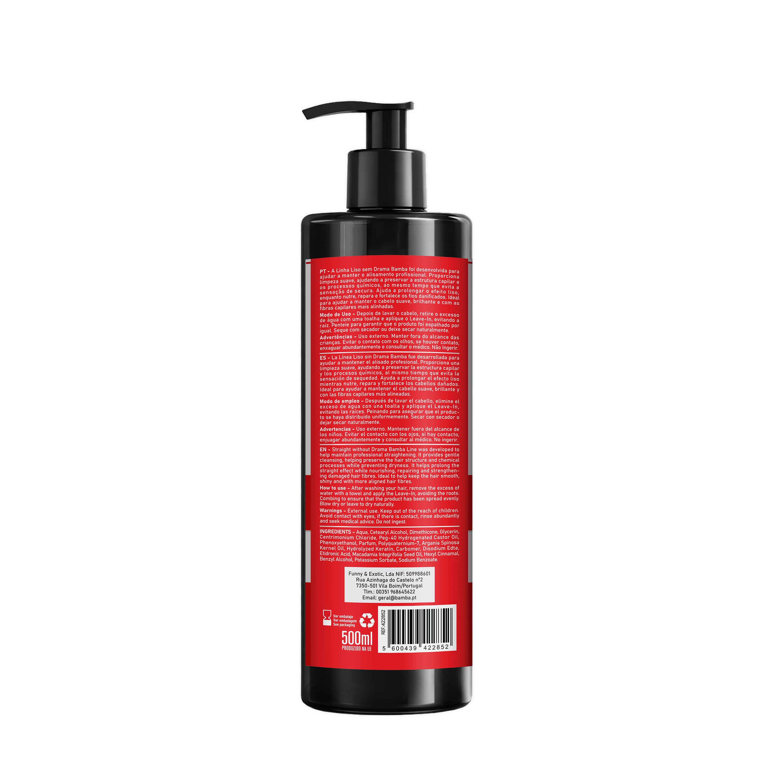 Bamba Liso Sem Drama Leave-In Alinhamento & Frizz 500ml
