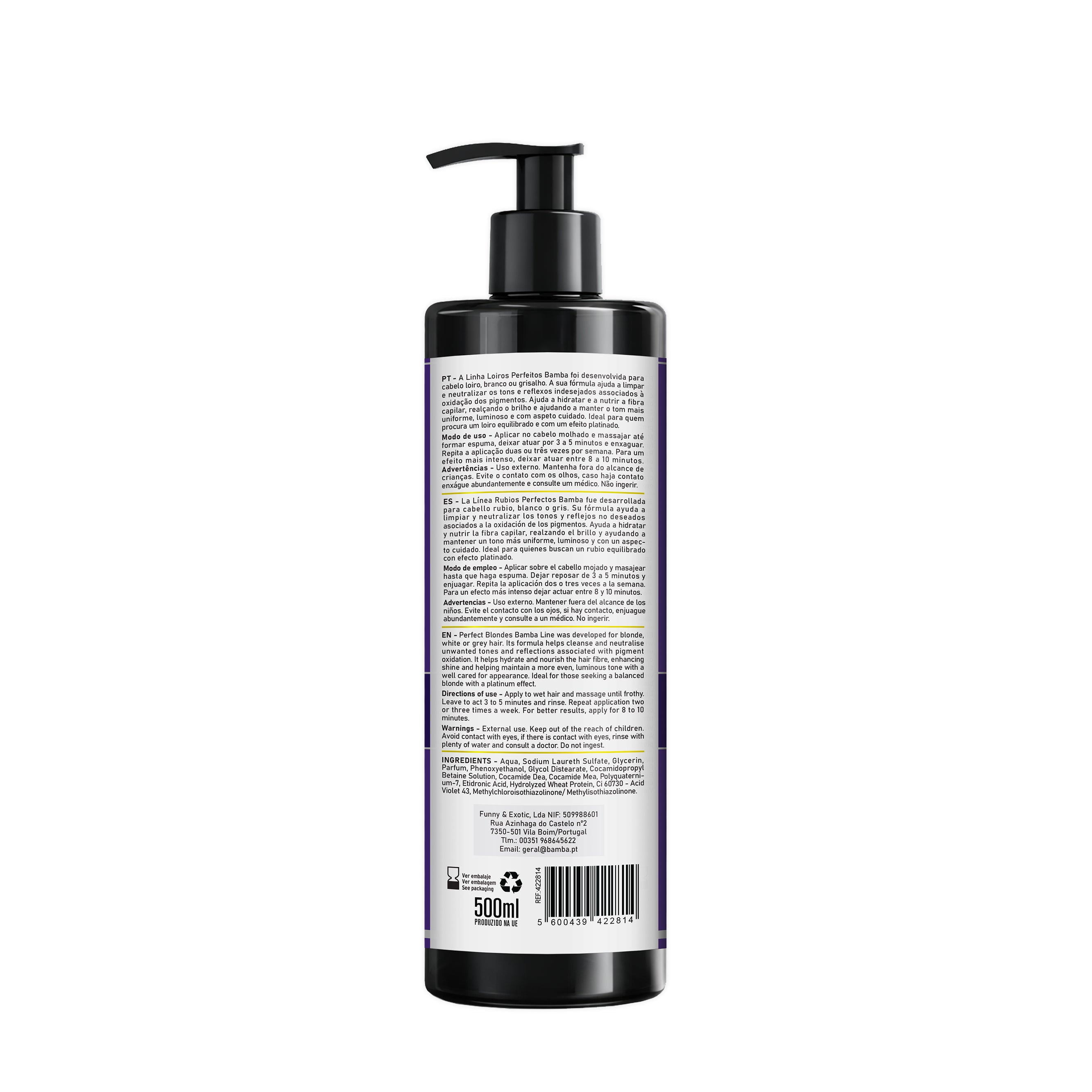 Bamba Loiros Perfeitos Shampoo Matizador & Brilho 500ml