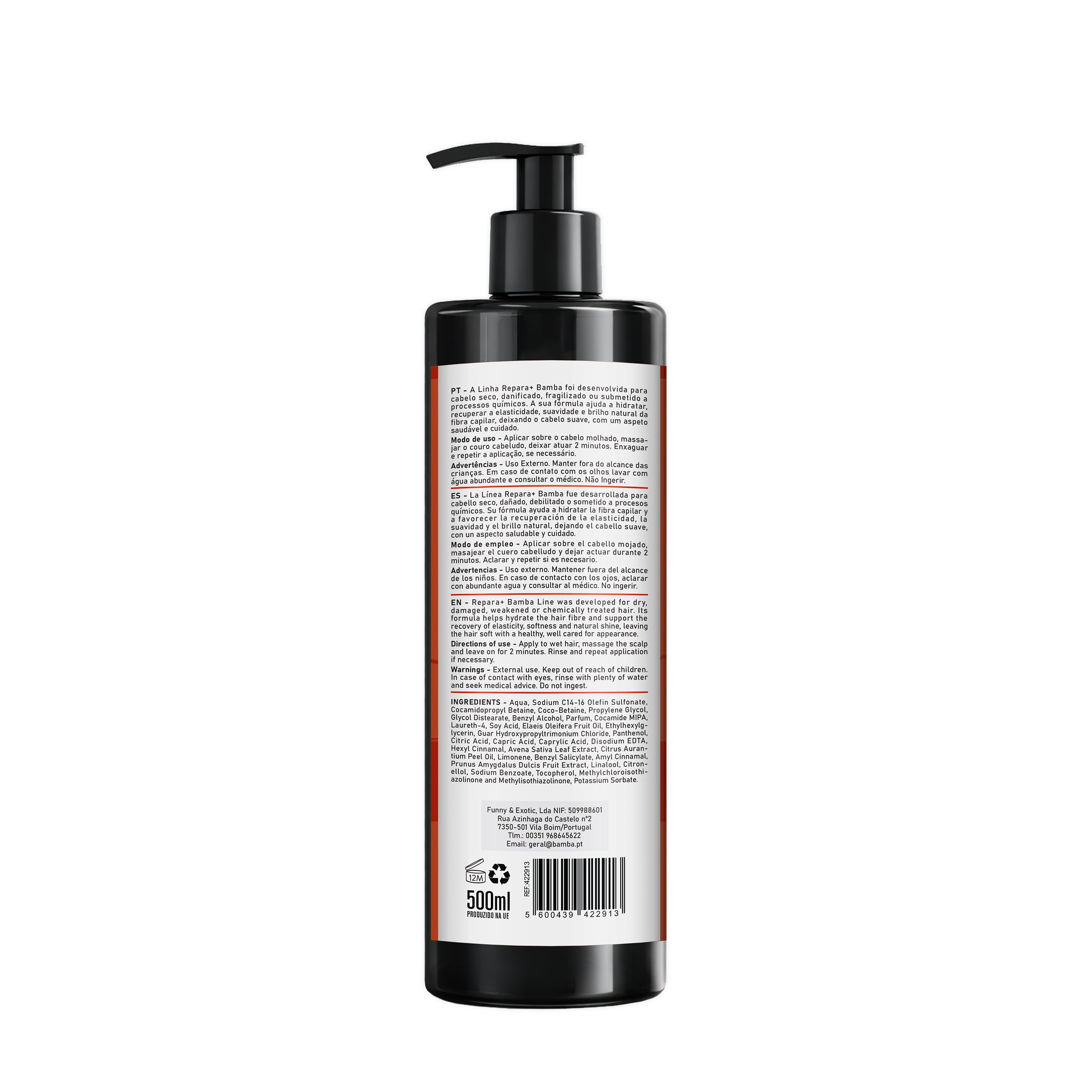 Bamba Repara+ Shampoo Hidratação & Suavidade 500ml