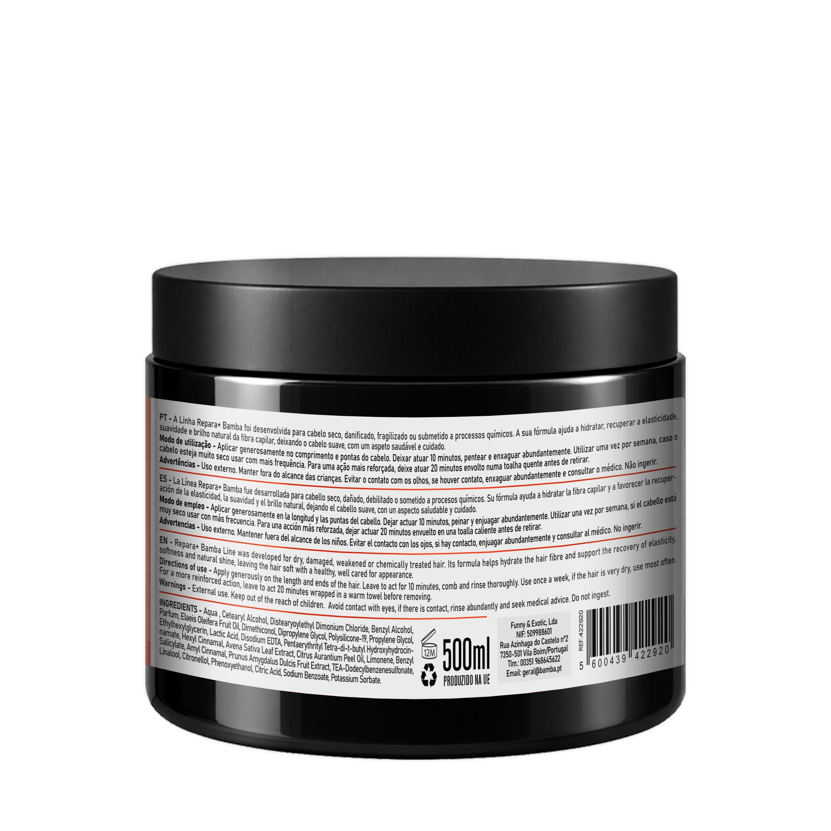 Bamba Repara+ Máscara Capilar Hidratação & Suavidade 500ml