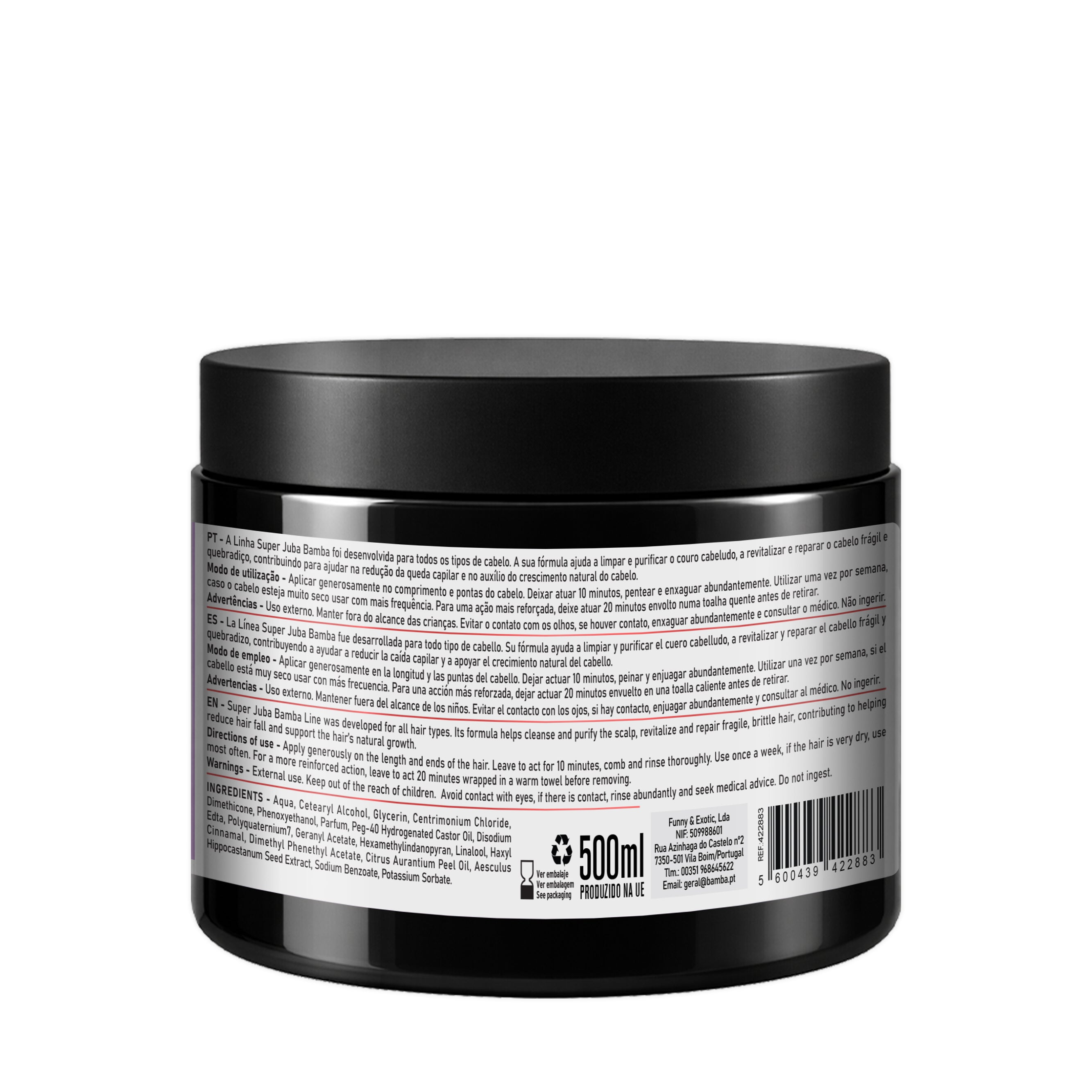 Bamba Super Juba Máscara Capilar Repara & Revitaliza 500ml