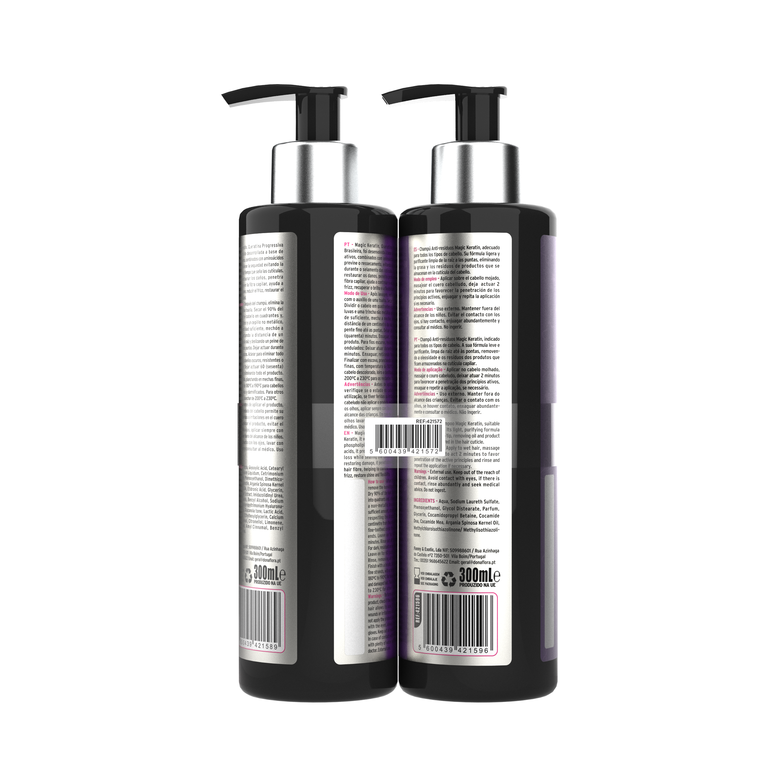 Dona Flora Magic Keratin Pack Escova Progressiva Brasileira 2x300ml