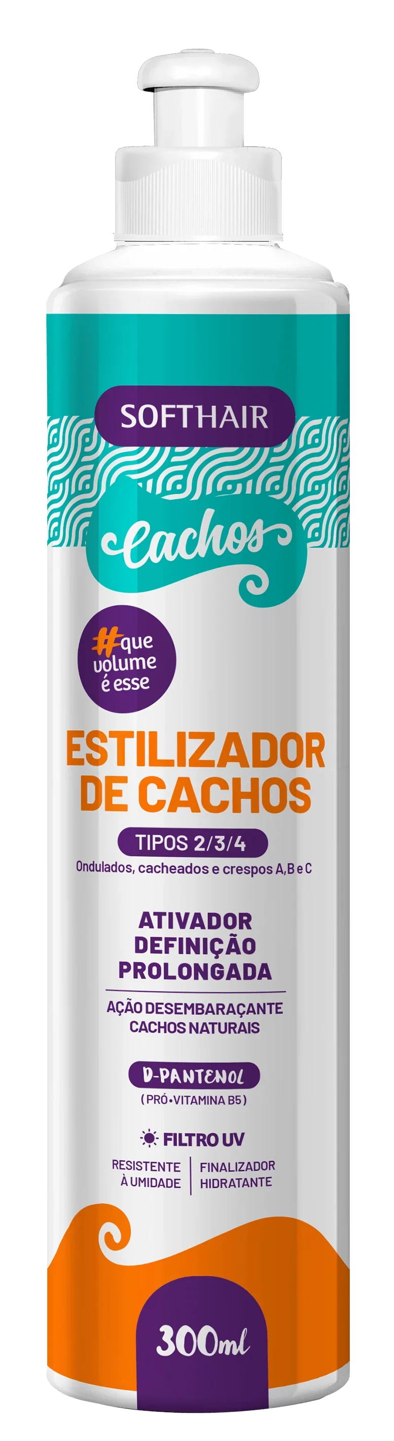 Soft Hair Estilizador de Cachos D-pantenol Tipo 2/3/4 300ml - Ilha dos cosméticos