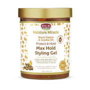 African Pride Moisture Miracle Black Castor & Jojoba Oil Max Hold Styling Gel 510g - Ilha dos cosméticos
