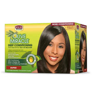 African Pride Olive Miracle Kit Desfrisante Super - Ilha dos cosméticos