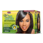 African Pride Olive Miracle Kit Desfrisante Regular - Ilha dos cosméticos