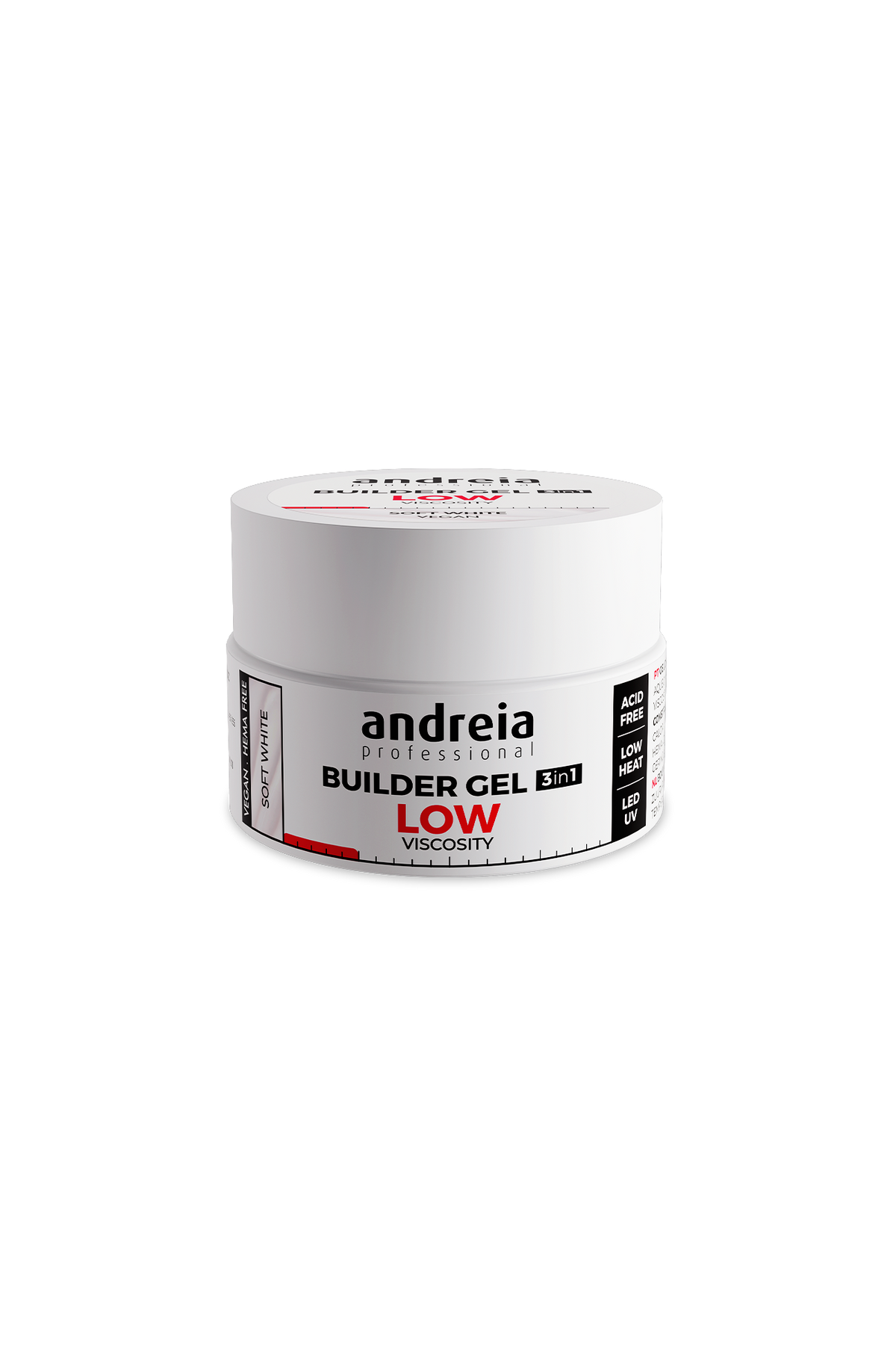 Andreia Builder Gel 3 em 1 Viscosidade Baixa Soft White 22 g