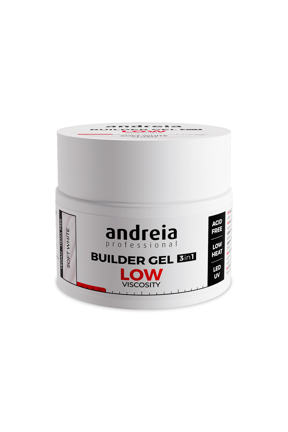 Andreia Builder Gel 3 em 1 Viscosidade Baixa Soft White 44 g