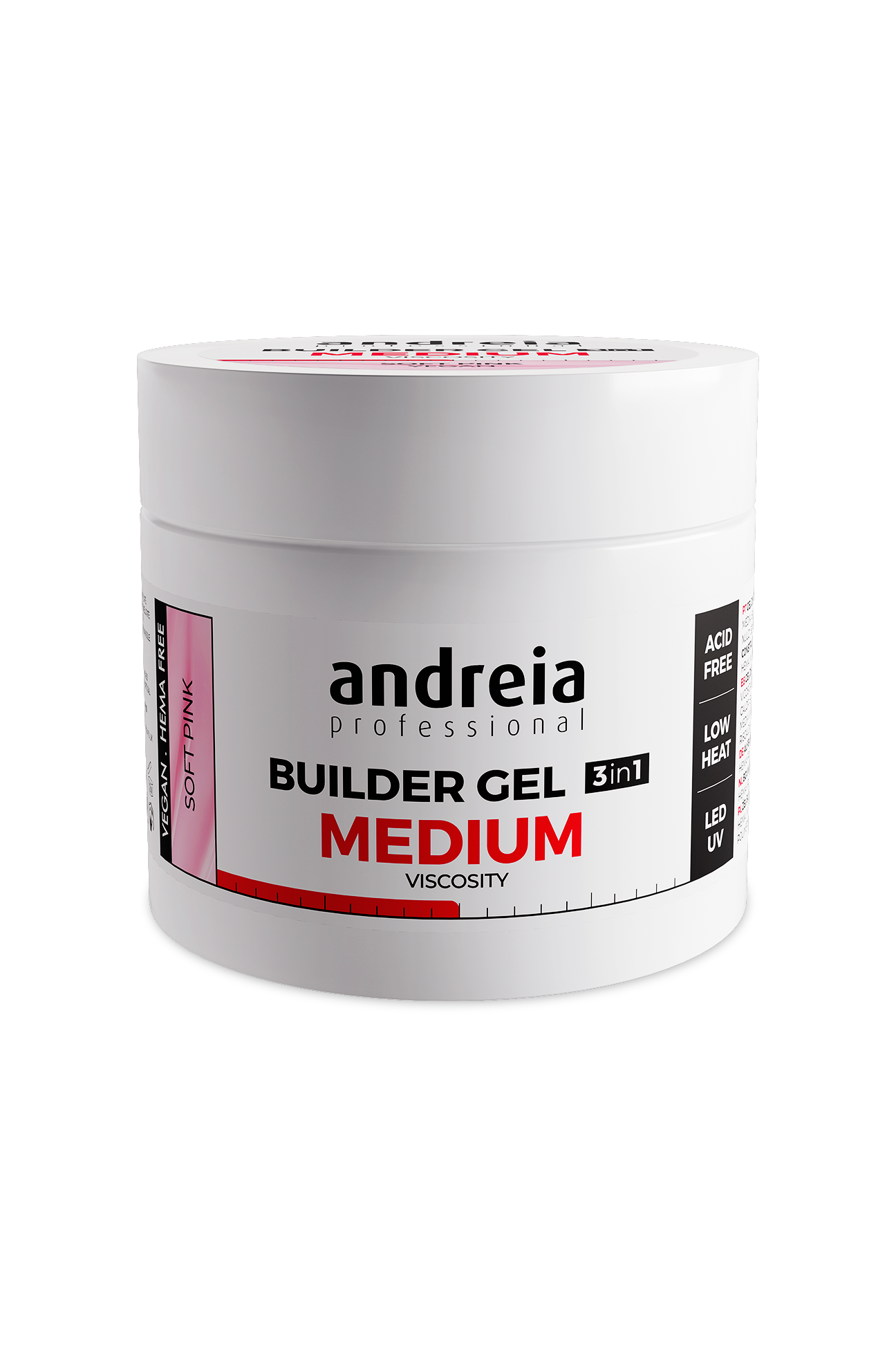 Andreia Builder Gel 3 em 1 Viscosidade Média Soft Pink 200 g