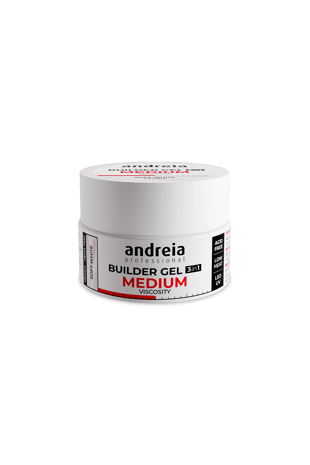 Andreia Builder Gel 3 em 1 Viscosidade Média Soft White 22 g