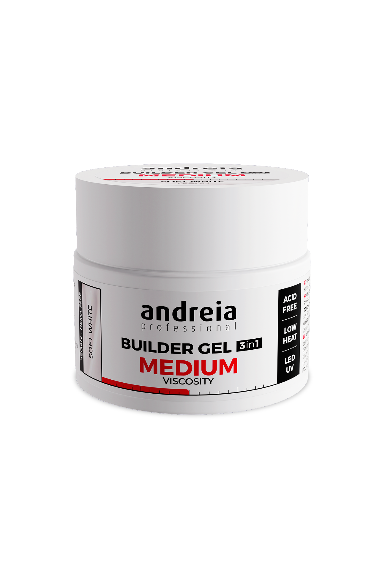 Andreia Builder Gel 3 em 1 Viscosidade Média Soft White 44 g