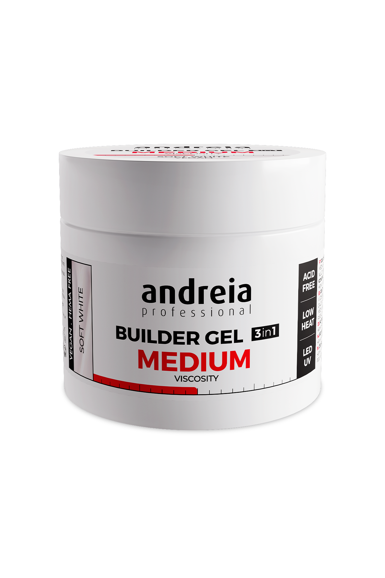 Andreia Builder Gel 3 em 1 Viscosidade Média Soft White 200 g