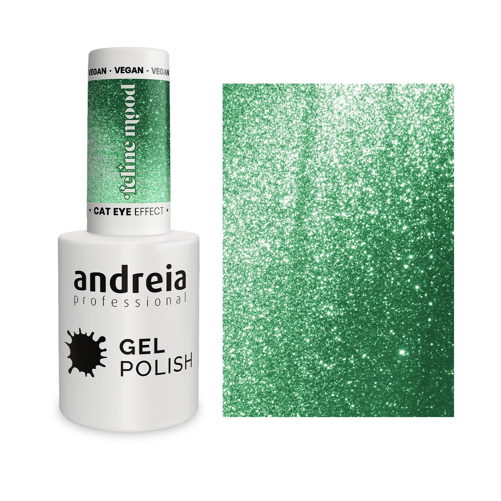 Andreia Cat Eye Effect FE6 Verde com Brilhos Prata