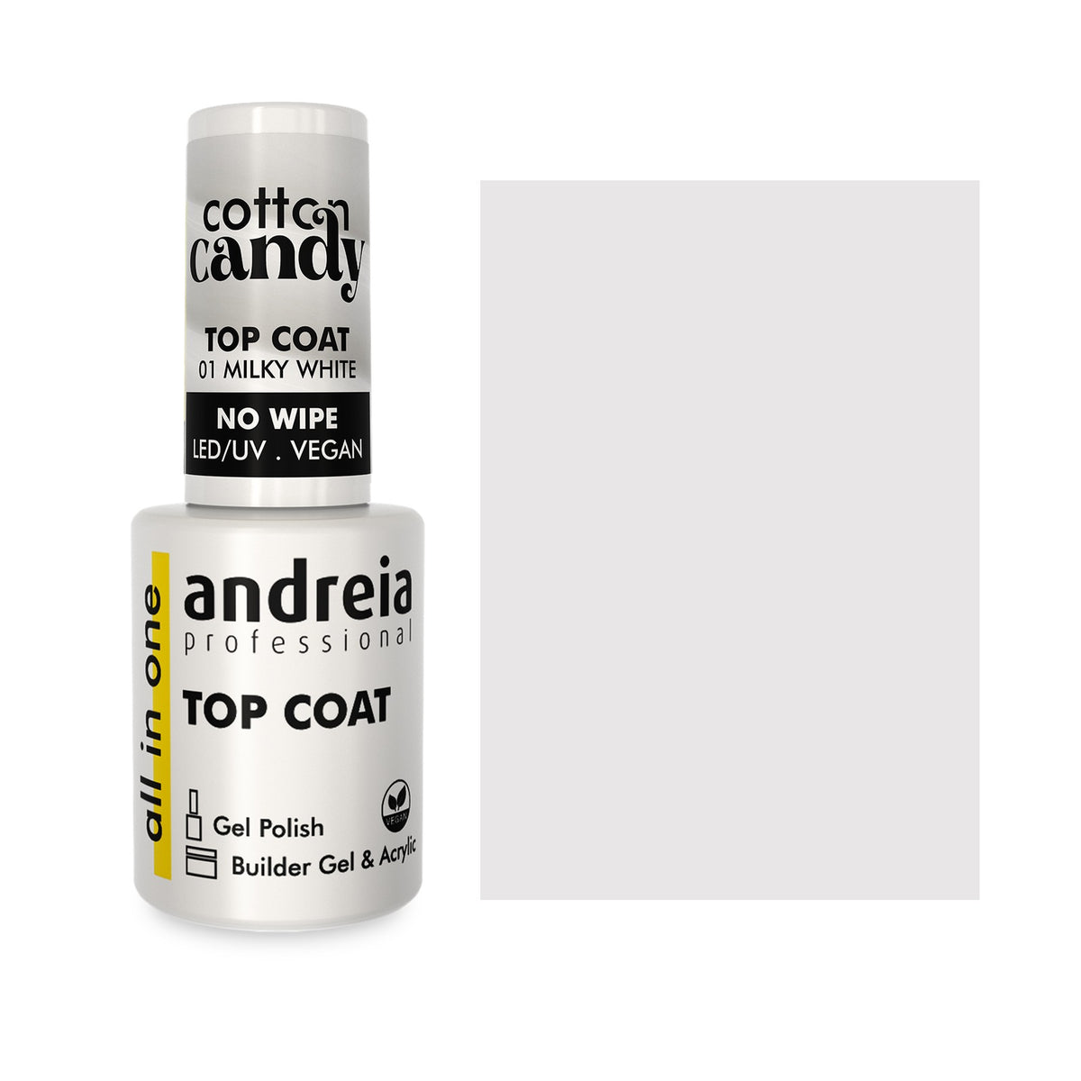 Andreia Cotton Candy Top Coat Leitoso 10,5ml 01 Milky White