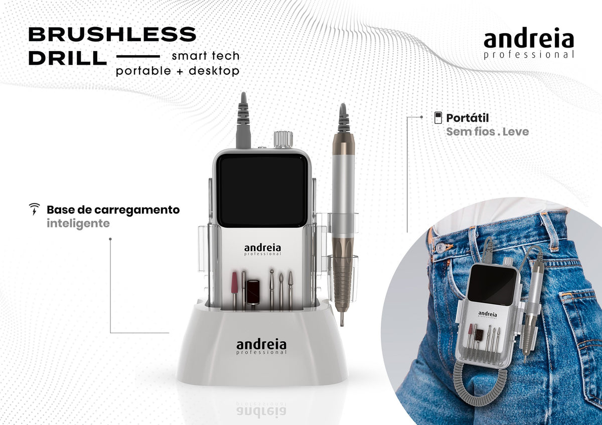 Andreia Brushless Drill Broca de Unhas Portátil
