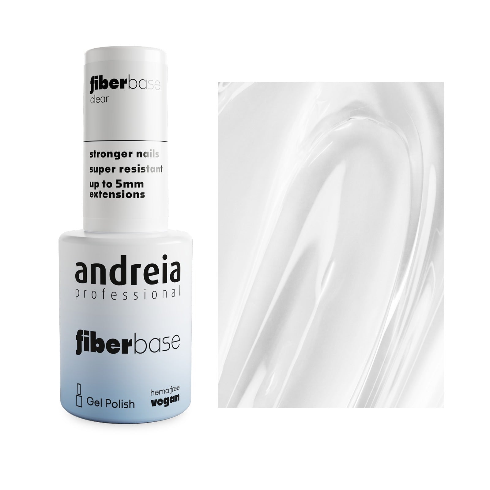 Andreia Fiber Base Base de Verniz Gel com Fibras 10,5ml 01 Clear