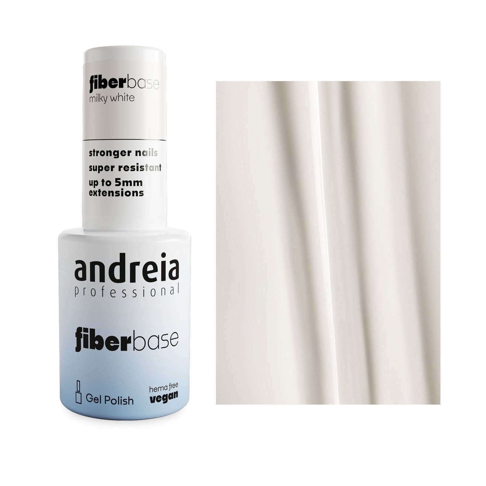 Andreia Fiber Base Base de Verniz Gel com Fibras 10,5ml 02 Milky White