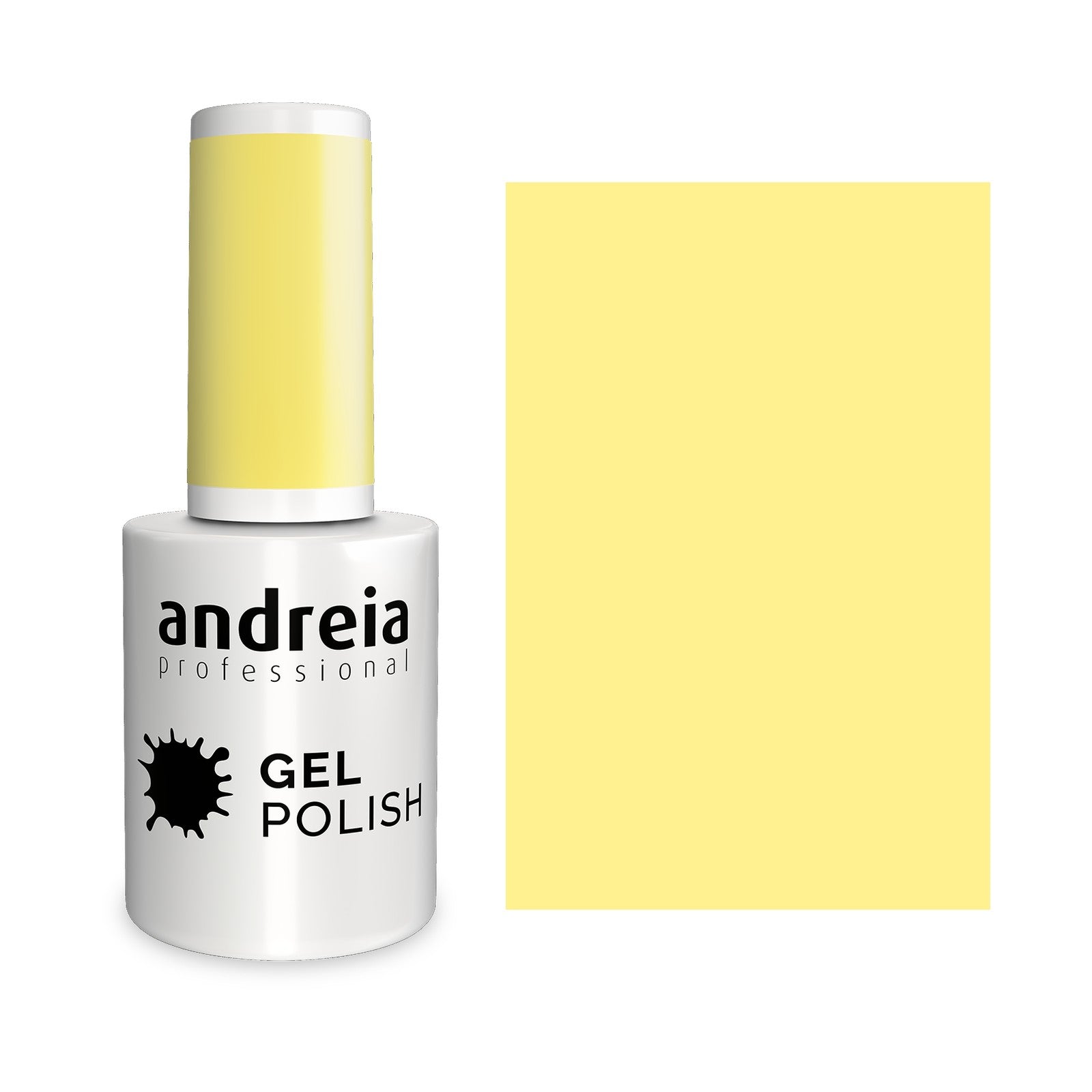 Andreia Gel Polish 202 Amarelo — frasco e cor