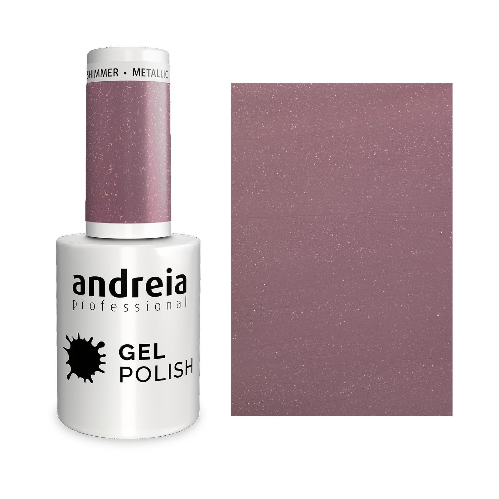 Andreia Gel Polish 258 Roxo Claro Metalizado — frasco e cor