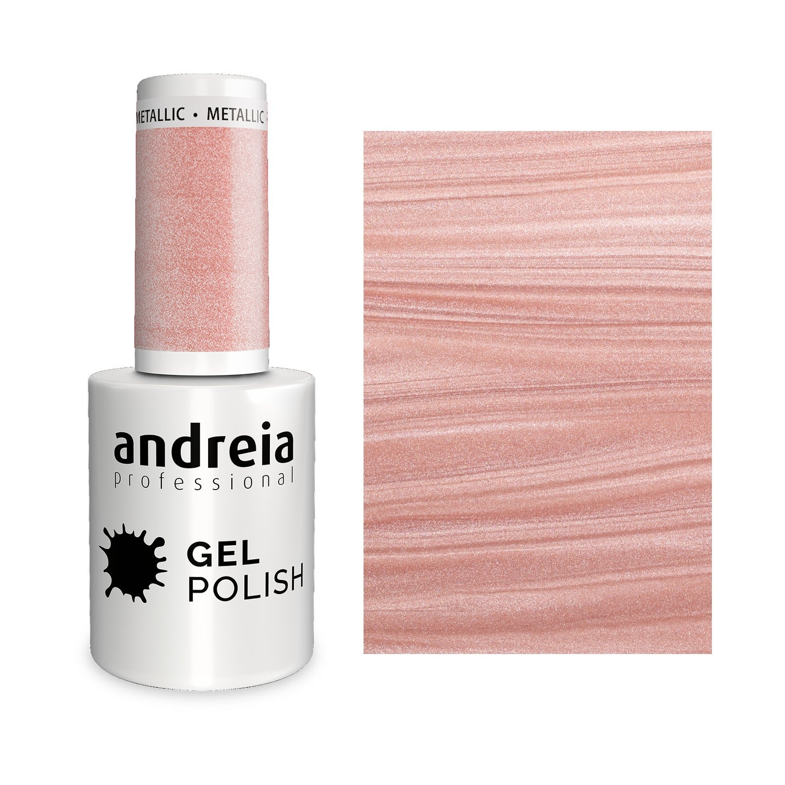 Andreia Gel Polish 271 Nude Metalizado — frasco e cor
