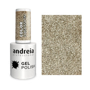 Andreia Gel Polish Verniz Gel LED UV 10,5ml OB1 Glitter Dourado