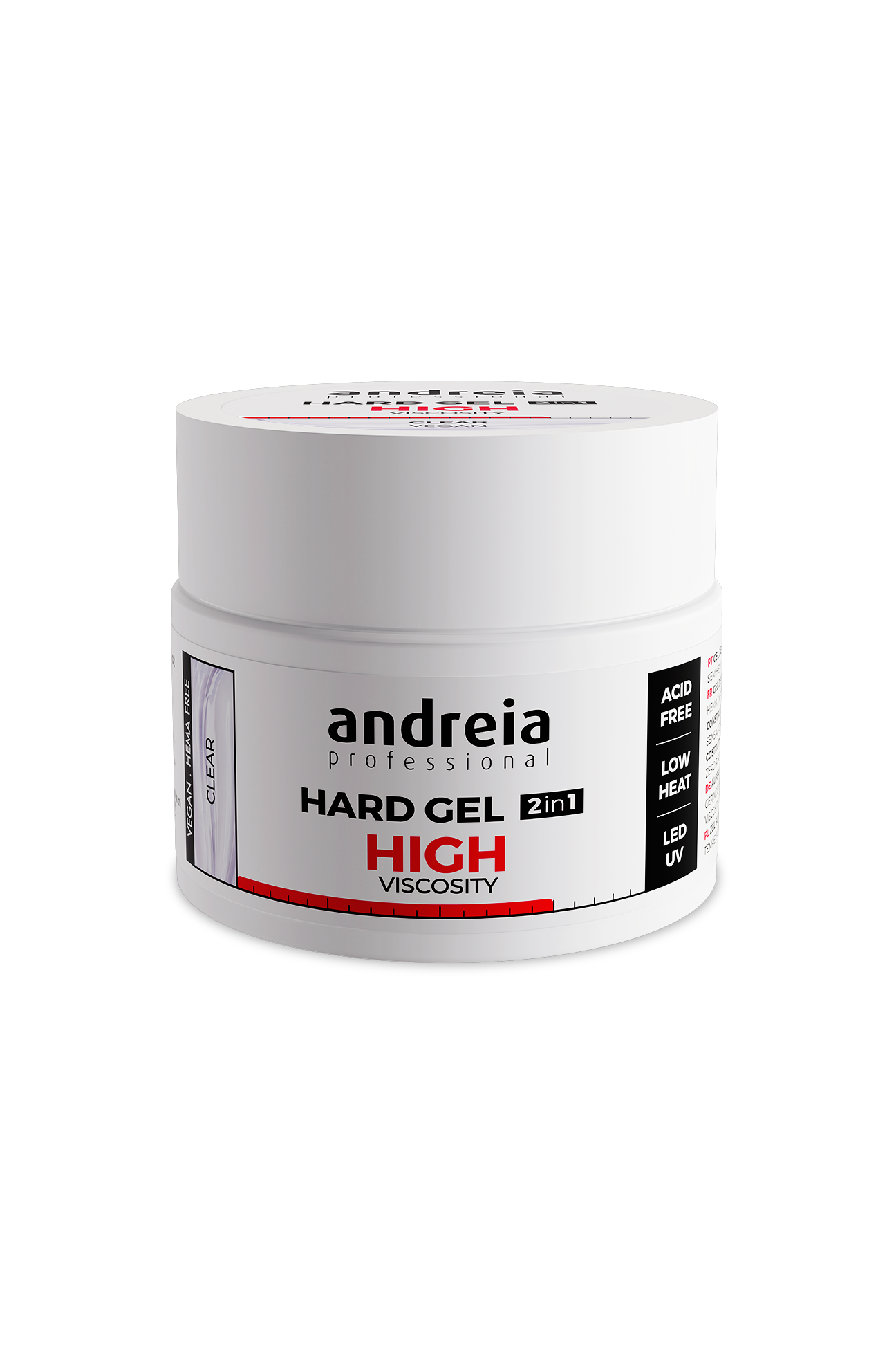 Andreia Hard Gel 2 em 1 Clear 44 g